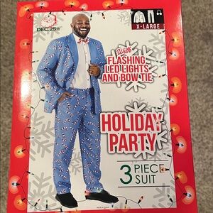 Blue Holiday Party Suit with LED Lights mens XL- brand new.